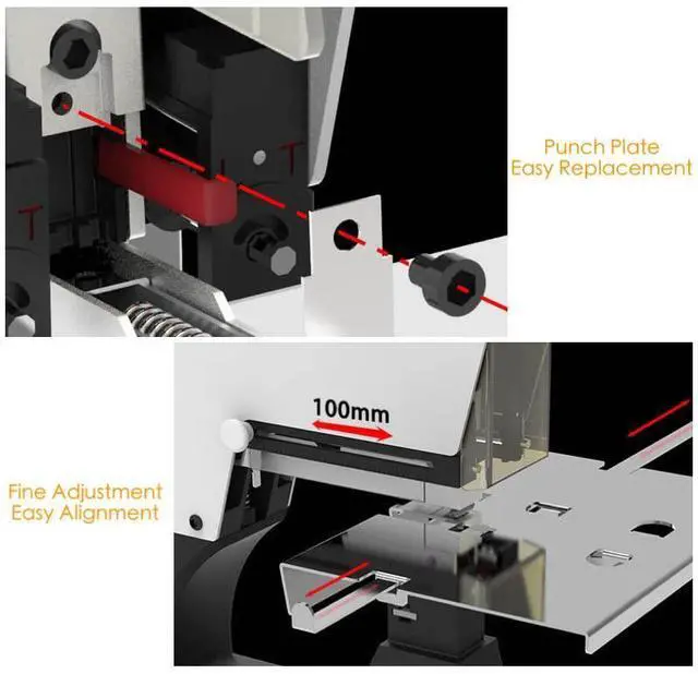 Alt view image 5 of 6 - Heavy Duty Stapler Manual, Metal Desktop Stapler with Stoppers for Flat & Saddle Stapling, Max. Thickness 6.5mm