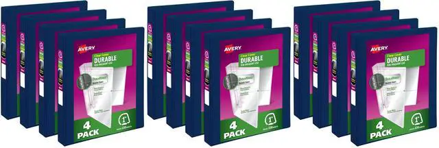 Main image of Durable View 3 Ring Binders, 1" Slant Rings, 220-Sheet Capacity, Blue, 4 Count (17705) (Pack of 3)