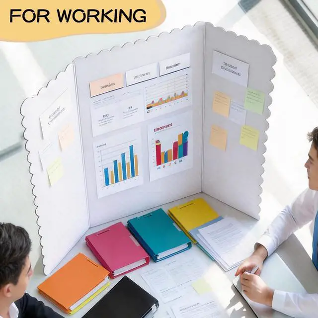 Alt view image 2 of 6 - 30 Pack 24" x 36" White Trifold Poster Board Bulk, Corrugated Foldable Tri-fold Display Board for Science Fair, School Projects, Presentations, Art, Business & Classroom Supplies