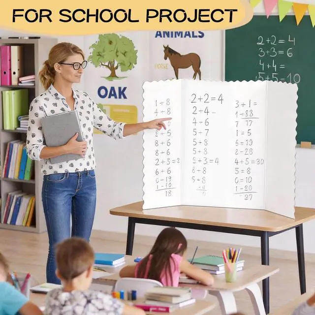 Alt view image 4 of 6 - 30 Pack 24" x 36" White Trifold Poster Board Bulk, Corrugated Foldable Tri-fold Display Board for Science Fair, School Projects, Presentations, Art, Business & Classroom Supplies