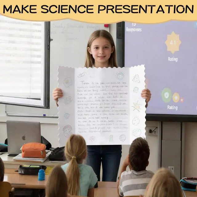 Alt view image 5 of 6 - 30 Pack 24" x 36" White Trifold Poster Board Bulk, Corrugated Foldable Tri-fold Display Board for Science Fair, School Projects, Presentations, Art, Business & Classroom Supplies