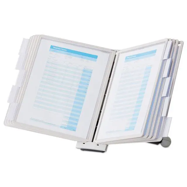 Alt view image 2 of 6 - Desktop Reference System with 10 Double-Sided Panels - Letter-Size 8.5" x 11" Inches - Gray SHERPA Design - Desk Reference Organizer