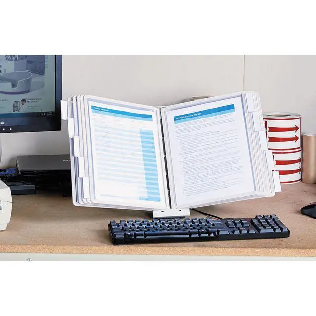 Alt view image 4 of 6 - Desktop Reference System with 10 Double-Sided Panels - Letter-Size 8.5" x 11" Inches - Gray SHERPA Design - Desk Reference Organizer