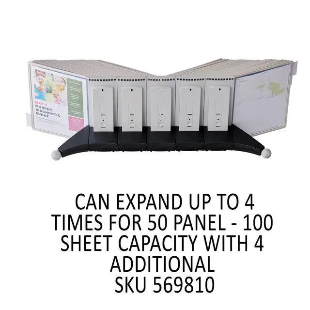 Alt view image 5 of 6 - Desktop Reference System with 10 Double-Sided Panels - Letter-Size 8.5" x 11" Inches - Gray SHERPA Design - Desk Reference Organizer