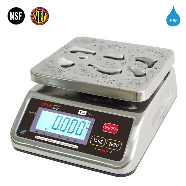 Alt view image 2 of 5 - TVS Portion Control Stainless Steel Washdown Scale, Lb/Oz/Kg/g Switchable, Low Profile Design, 60lb Capacity, 0.01lb Readability, Single Display, NTEP Legal for Trade, NSF Certified