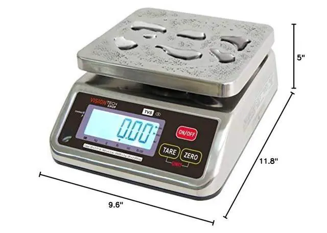 Alt view image 5 of 5 - TVS Portion Control Stainless Steel Washdown Scale, Lb/Oz/Kg/g Switchable, Low Profile Design, 60lb Capacity, 0.01lb Readability, Single Display, NTEP Legal for Trade, NSF Certified