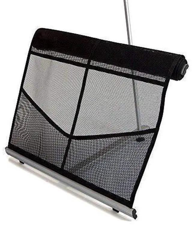 Alt view image 2 of 5 - Mesh Brochure Holder - 1.8ft x 4.6ft Portable Literature Stand with 4 Pockets & Carrying Bag, Collapsible Literature Rack For Businesses, Standing Brochure Holder, Vendor Booth Supplies