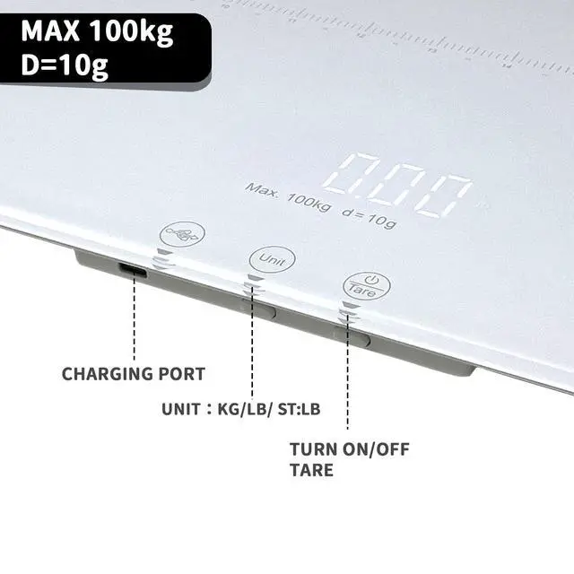 Alt view image 3 of 5 - Digital Pet Scale for Dogs and Cats,Dog Scale,Max 220lbs,Rechargeable Version, 3 Weighing Modes lbs,kg,st,Precision 10g, 27.16X 12.99 Inches