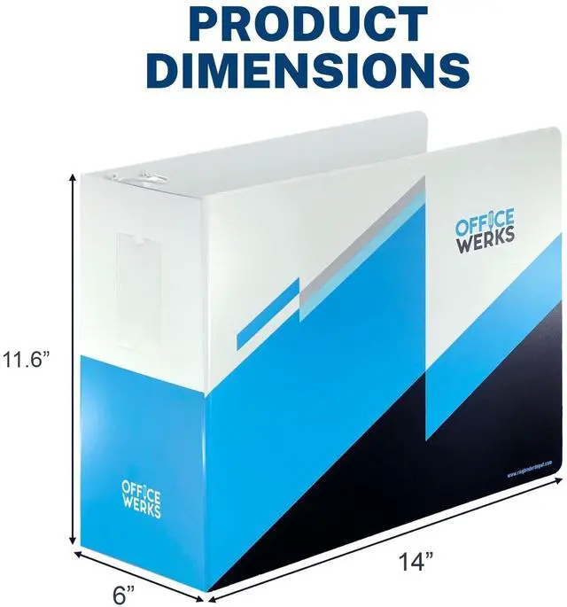 Alt view image 4 of 6 - 6 Inch Locking Angle D-Ring Binder Heavy Duty Poly Binder with Printed Design, Secure Locking 3 Rings, Spine Label Holder, Non-Customizable Cover, Holds 8.5" x 11" Paper (4)