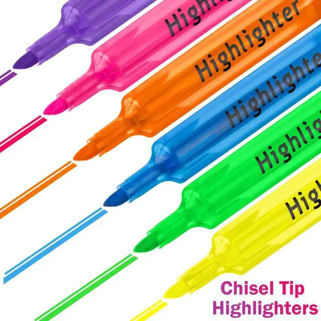 Alt view image 3 of 6 - 300 Pcs Highlighters Bulk Chisel Tip Tank Style Highlighters for School Classroom Assorted Color Fluorescent Pens for Office Shop
