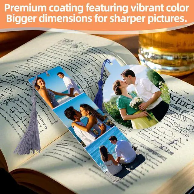 Alt view image 5 of 6 - Sublimation Bookmarks Blank Aluminum 50 PCS 2X7 Inch Metal 1MM Thick Larger Bookmark for Double-Side Heat Transfer Rectangle