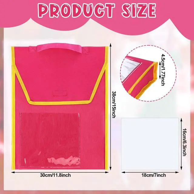 Alt view image 2 of 6 - 24 Sets Book Pouches for Classroom in Bulk Book Bags with 15 Name Tag