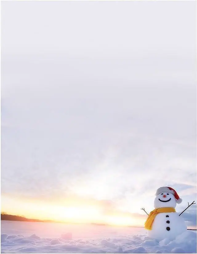 Main image of Snowman Sunset Holiday Letterhead, 8.5" x 11", 80 Count (Pack of 12)