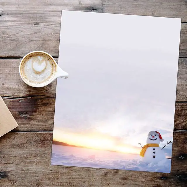 Alt view image 3 of 4 - Snowman Sunset Holiday Letterhead, 8.5" x 11", 80 Count (Pack of 12)