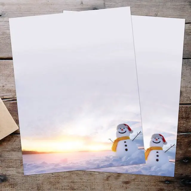 Alt view image 4 of 4 - Snowman Sunset Holiday Letterhead, 8.5" x 11", 80 Count (Pack of 12)