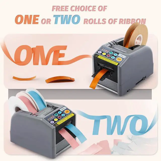 Alt view image 6 of 6 - Automatic Ribbon Dispenser, Electric Ribbon/Tape Cutting Machine, for 6-60mm Width, Max 999mm Length Available, Automatic Silicone Wheel Tape Dispenser