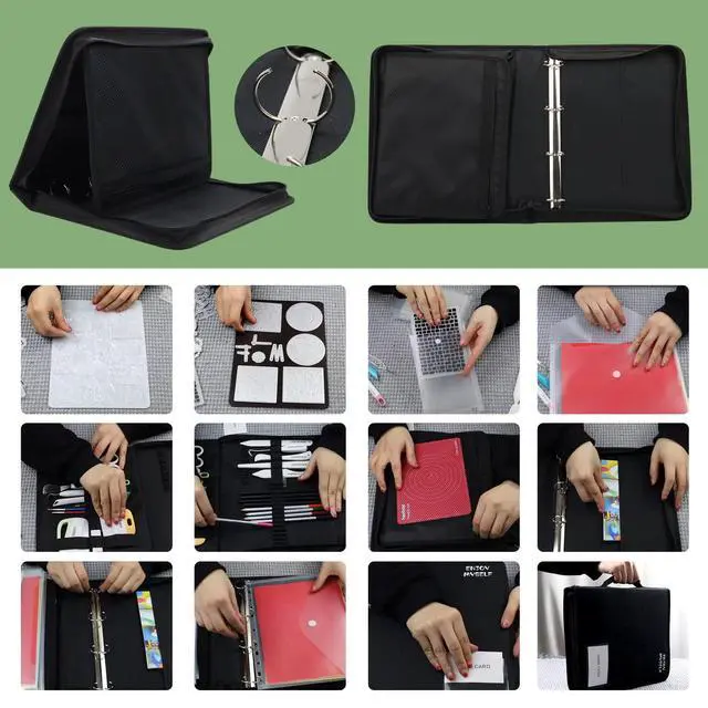 Alt view image 4 of 6 - Stamp and Die Cut Storage Bag with Pockets,Rubber Magnetic Sheets and Clear Stamp Storage Panels