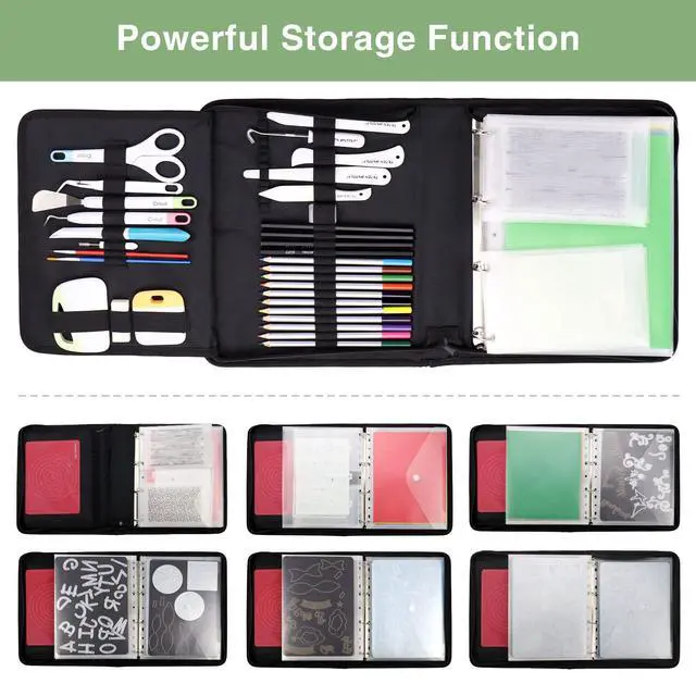 Alt view image 5 of 6 - Stamp and Die Cut Storage Bag with Pockets,Rubber Magnetic Sheets and Clear Stamp Storage Panels