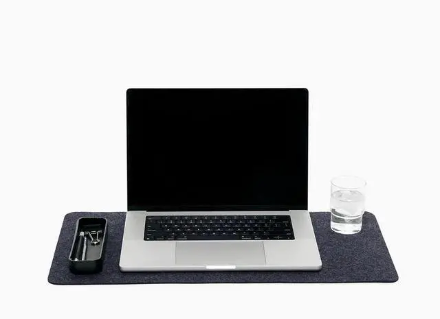 Main image of Mosen Medium Merino Wool Felt Desk Pad, Luxury Non-Slip Desk Mat, Blotter for Office and Home, 24W x 12H, Charcoal