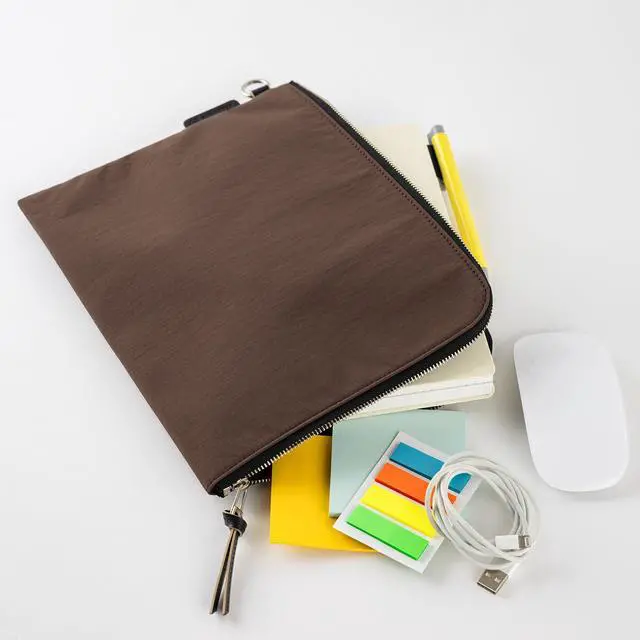 Alt view image 4 of 6 - Hobonichi Techo Planner Planner Accessory Tragen Flat Pouch for A5 Size (Brown)