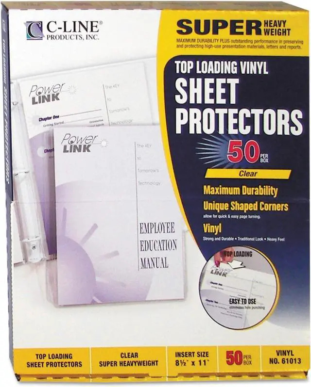 Main image of Top Loading Super Heavyweight Vinyl Sheet Protectors, Non-Glare, 8.5 x 11 Inches, 50 per Box (61013) (Pack of 5)