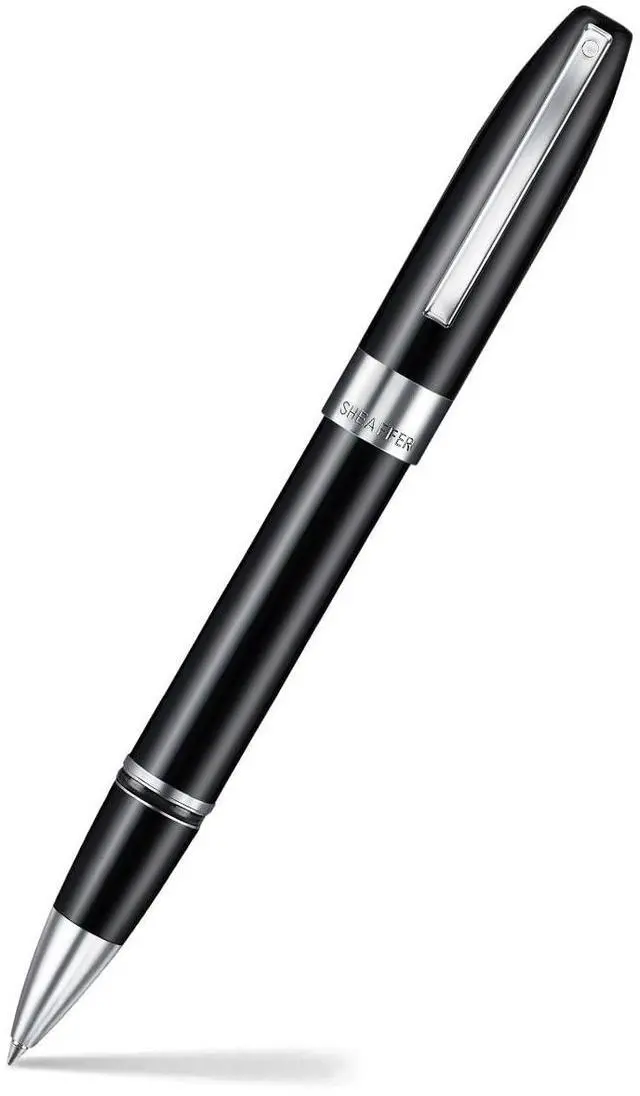 Main image of Legacy 9064 Rollerball Pen, Glossy Black Finish with Chrome-Plated Trim, Medium Point, Includes Leather Pouch & Premium Gift Box, Luxury Writing Instrument