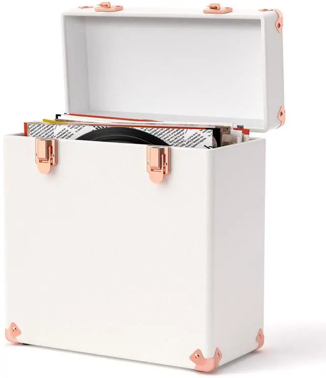 Main image of Vinyl Storage and Carrying Case - Waterproof LP Caddy, Dustproof Portable Organizer, Collector's Showcase - Holds 50 7-12 Inch Records - Ideal for Theater Rooms and Rare Collections