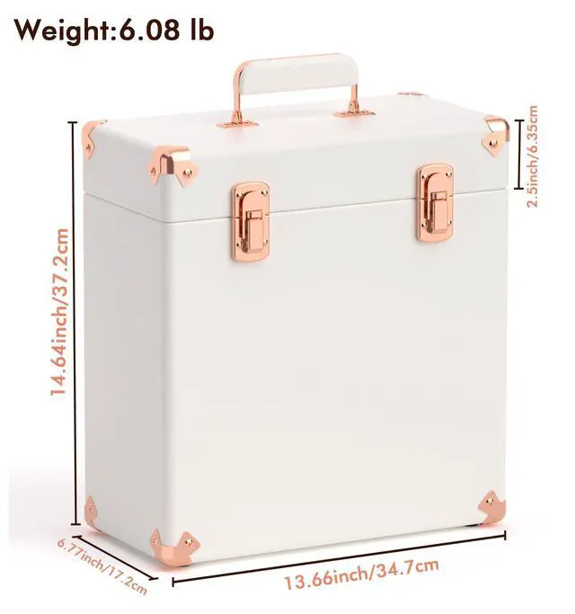 Alt view image 2 of 6 - Vinyl Storage and Carrying Case - Waterproof LP Caddy, Dustproof Portable Organizer, Collector's Showcase - Holds 50 7-12 Inch Records - Ideal for Theater Rooms and Rare Collections