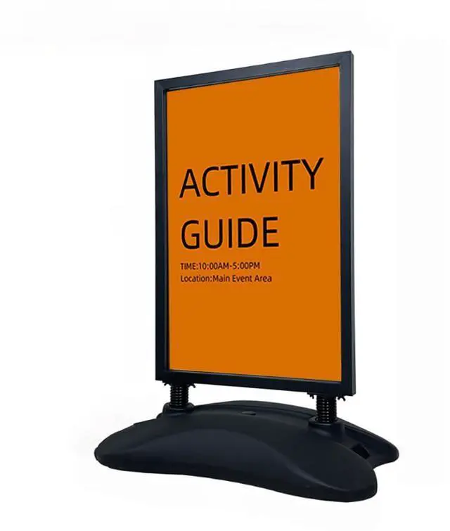 Main image of Heavy Duty Outdoor Sign Holder Stand 23"x35" with Water-Fillable Base & Wheels, Wind-Resistant Spring Design, Portable Sidewalk Poster Board Frame for Indoor & Outdoor Use (Fits 6mm Signs)(STAND ONLY
