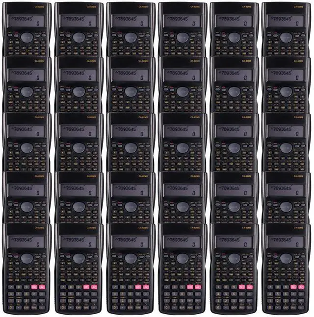 Main image of 30 Pack Scientific Calculators, 2-Line Classroom Set, Black | 240 Functions With A 2-line Lcd, Sliding Covers, And Individual Packaging For High School, College, And Tutoring Use