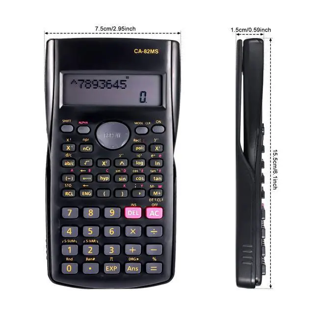 Alt view image 3 of 6 - 30 Pack Scientific Calculators, 2-Line Classroom Set, Black | 240 Functions With A 2-line Lcd, Sliding Covers, And Individual Packaging For High School, College, And Tutoring Use
