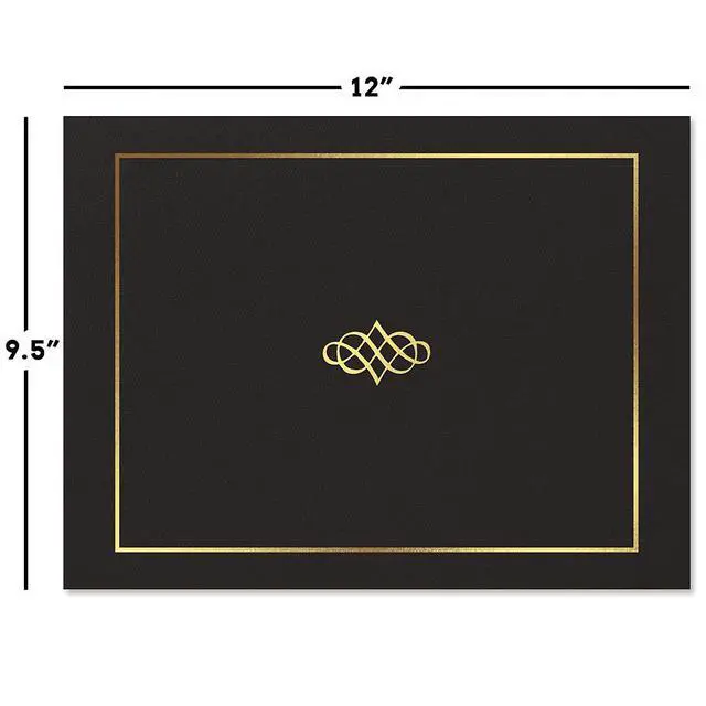 Alt view image 2 of 6 - Ornate Empire Award Certificate Collection - Includes 25 Certificate Papers (White/Gold), 25 Heavy Linen Folders (Black/Gold), 25 Gold Foil Seals, Laser & Inkjet Printer Compatible