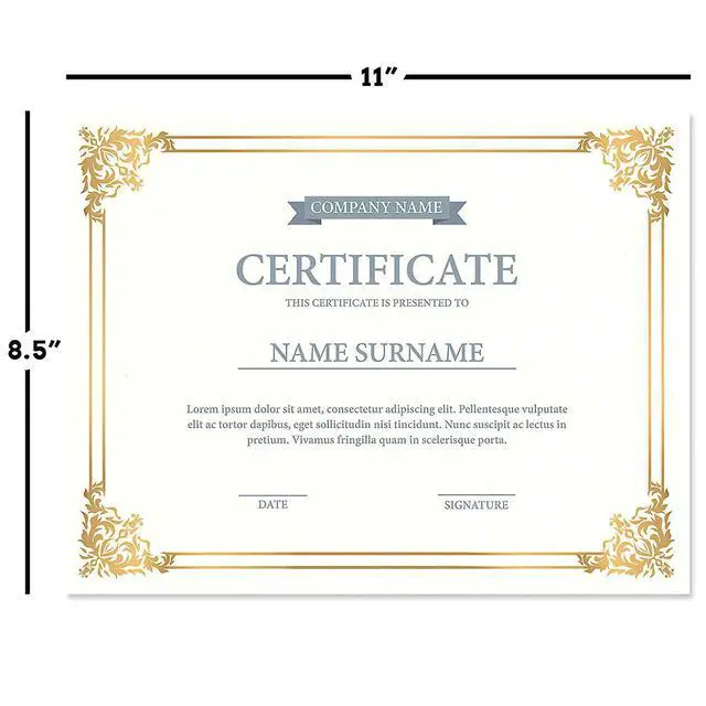 Alt view image 3 of 6 - Ornate Empire Award Certificate Collection - Includes 25 Certificate Papers (White/Gold), 25 Heavy Linen Folders (Black/Gold), 25 Gold Foil Seals, Laser & Inkjet Printer Compatible
