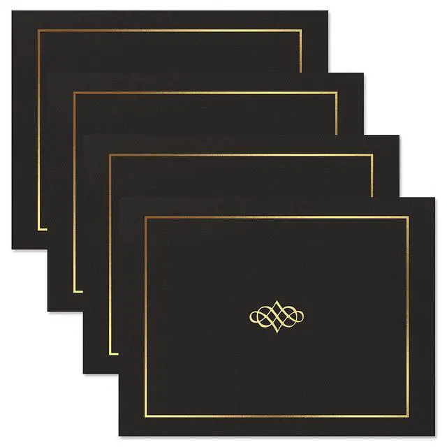 Alt view image 4 of 6 - Ornate Empire Award Certificate Collection - Includes 25 Certificate Papers (White/Gold), 25 Heavy Linen Folders (Black/Gold), 25 Gold Foil Seals, Laser & Inkjet Printer Compatible