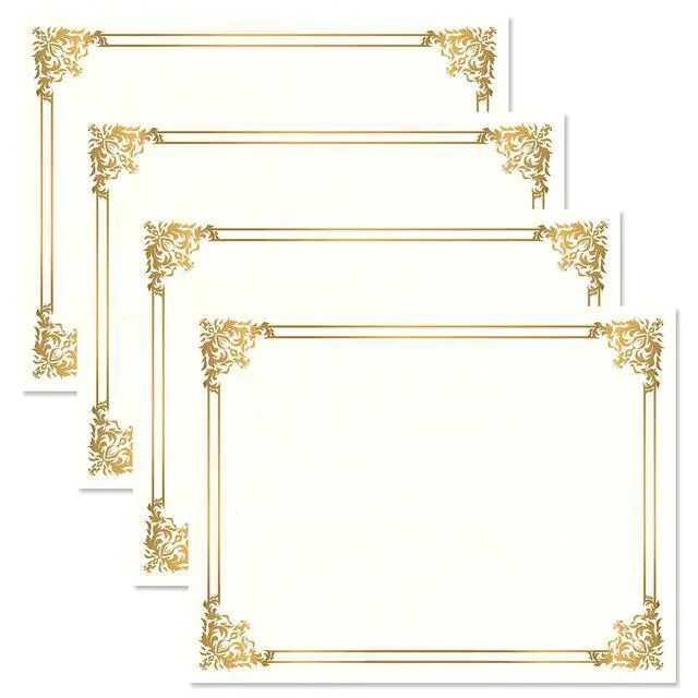 Alt view image 5 of 6 - Ornate Empire Award Certificate Collection - Includes 25 Certificate Papers (White/Gold), 25 Heavy Linen Folders (Black/Gold), 25 Gold Foil Seals, Laser & Inkjet Printer Compatible
