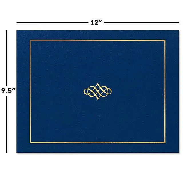Alt view image 2 of 6 - Empire Blue & Gold Award Certificate Collection - Includes 25 Certificate Papers (White/Blue), 25 Heavy Linen Folders (Blue/Gold), 36 Gold Foil Seals, Laser & Inkjet Printer Compatible