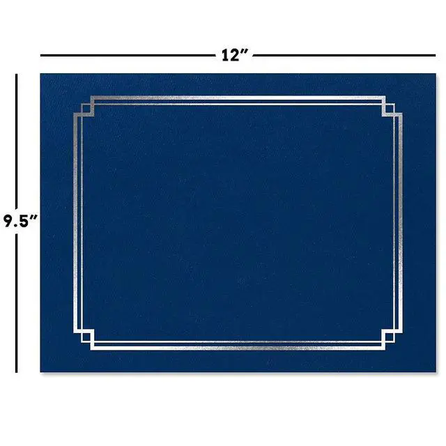 Alt view image 2 of 6 - Classic Elite Award Certificate Collection - Includes 25 Certificate Papers (White/Blue), 25 Heavy Linen Folders (Blue/Silver), 25 Silver Foil Seals, Laser & Inkjet Printer Compatible