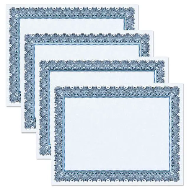 Alt view image 5 of 6 - Classic Elite Award Certificate Collection - Includes 25 Certificate Papers (White/Blue), 25 Heavy Linen Folders (Blue/Silver), 25 Silver Foil Seals, Laser & Inkjet Printer Compatible