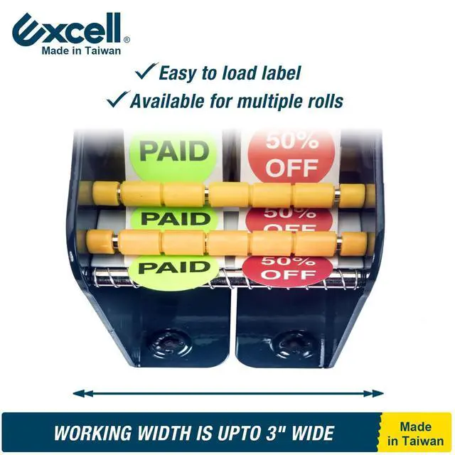Alt view image 4 of 6 - LD-318 Manual Metal Label Dispenser (Fits 3" Wide Labels) | Pull-and-take design for easy peeling. Fits 3" wide multi-rolls. Sturdy metal dispenser with 4 non-slip suction cups