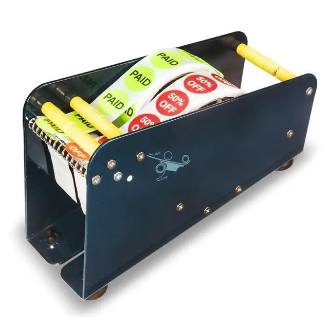 Alt view image 6 of 6 - LD-318 Manual Metal Label Dispenser (Fits 3" Wide Labels) | Pull-and-take design for easy peeling. Fits 3" wide multi-rolls. Sturdy metal dispenser with 4 non-slip suction cups