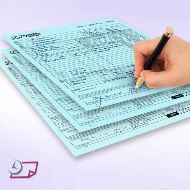 Alt view image 3 of 6 - Pack of 500 Sheets 8-1/2" x 11" Letter Size CFB NCR (Carbon-Less) Paper, for Laser or Ink Jet Printer (Blue CFB)