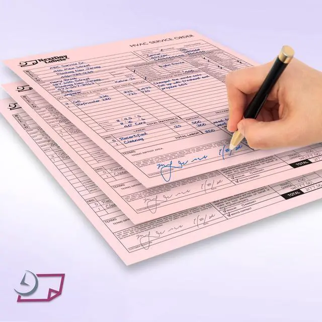 Alt view image 3 of 6 - Pack of 500 Sheets 8-1/2" x 11" Letter Size CFB NCR (Carbon-Less) Paper, for Laser or Ink Jet Printer (Pink CFB)