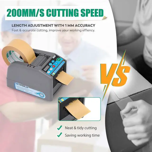 Alt view image 4 of 6 - Automatic Tape Dispenser Electric Tape Cutter, 39" MAX Cutting Length, with Manual & Auto Modes, Cutting Various Tapes with 0.24-2.36" Width, for Office Warehouse Use, Package Packing