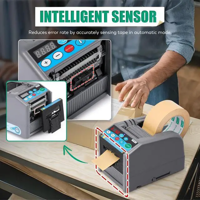 Alt view image 5 of 6 - Automatic Tape Dispenser Electric Tape Cutter, 39" MAX Cutting Length, with Manual & Auto Modes, Cutting Various Tapes with 0.24-2.36" Width, for Office Warehouse Use, Package Packing