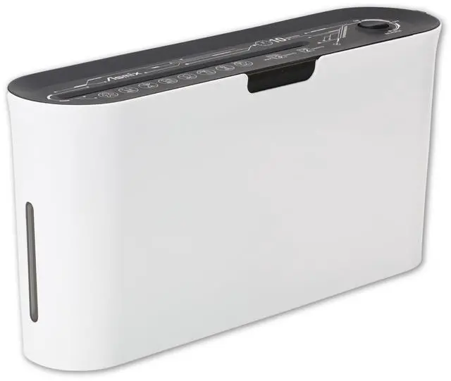 Main image of B08W Paper Shredder for Home use Office, White Compact Design, 2 Sheet Crosscut Paper, 10 Mins Running Time 14.7" × 7.2" × 3.7"