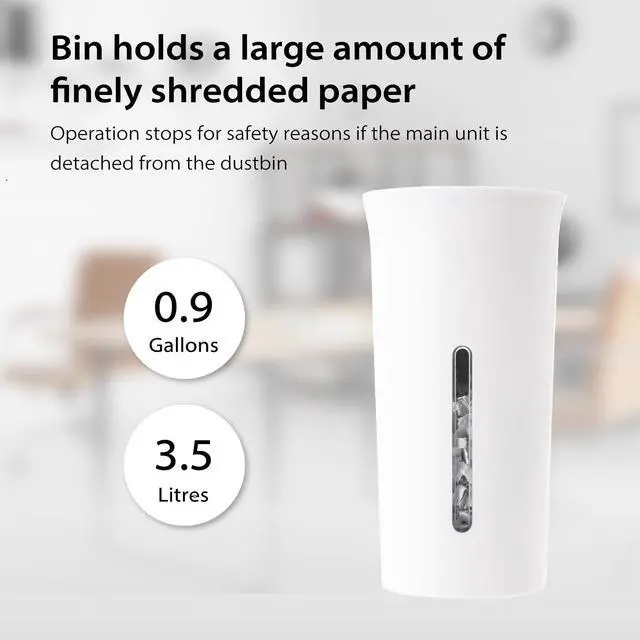 Alt view image 3 of 6 - B08W Paper Shredder for Home use Office, White Compact Design, 2 Sheet Crosscut Paper, 10 Mins Running Time 14.7" × 7.2" × 3.7"