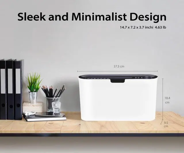 Alt view image 4 of 6 - B08W Paper Shredder for Home use Office, White Compact Design, 2 Sheet Crosscut Paper, 10 Mins Running Time 14.7" × 7.2" × 3.7"