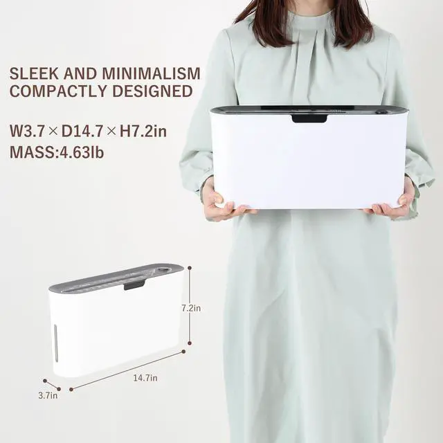Alt view image 6 of 6 - B08W Paper Shredder for Home use Office, White Compact Design, 2 Sheet Crosscut Paper, 10 Mins Running Time 14.7" × 7.2" × 3.7"
