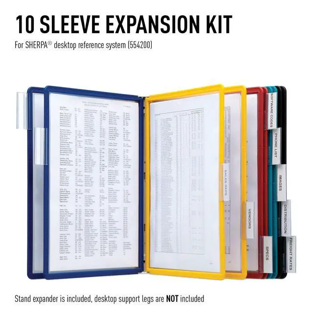 Alt view image 2 of 6 - Extension Set for Sherpa Design Reference System with 10 Double-Sided Panels - Letter-Size 8.5" x 11" Inches - Assorted Colors - Desk Reference Organizer (Pack of 6)