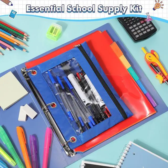 Alt view image 4 of 6 - 144pcs (2 Set) Essential Supplies Kit for High School and College Bundle Includes Composition Pencils Highlighters Binders
